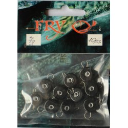 Груз ушастый рыбацкий, таблетка (эксцентрик) цвет Silvereyes Black, 10шт в уп., вес 7г